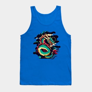 Japanese dragon retro style Tank Top